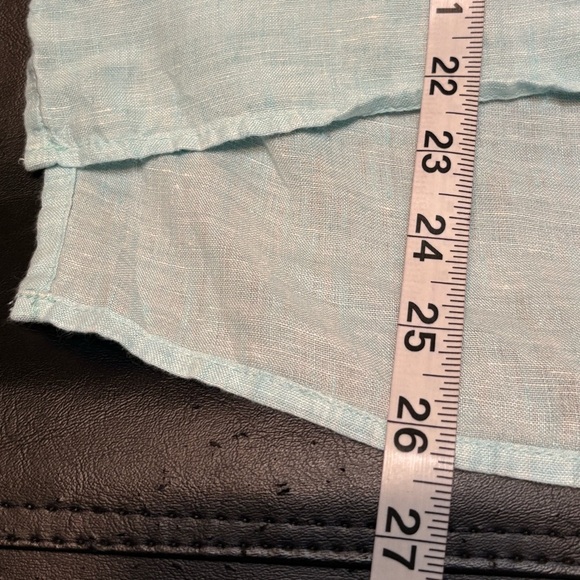 Tahari Sky Blue and White 100% Linen Women's Blouse size M - Picture 10 of 10